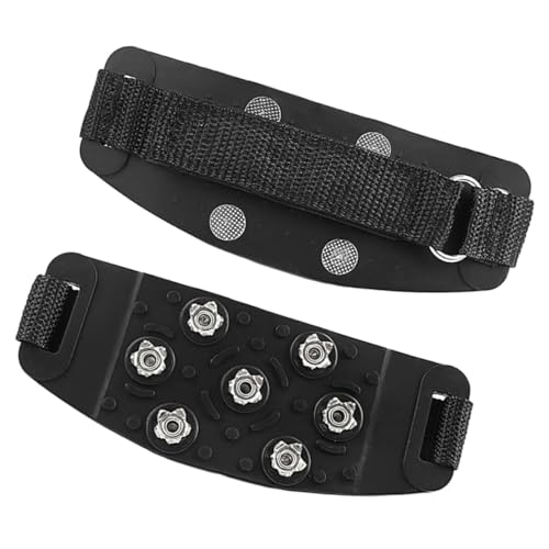 GANAZONO 1pair Mountaineering Ice Grippers Non- Shoe Crampons for Hiking Climbing Outdoor Activities Lightweight Portable Design Fits Footwear