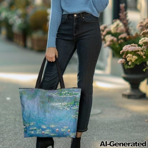 Image of Art Lover Zippered Tote Bag Waterproof Large Work Tote Bags, Artwork Women's Purse Handbags Travel Totes