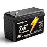 GOLDENMATE 12.8V 7Ah LiFePO4バッテリー リン酸鉄リチウムイオンバッテリー IP67防水 89.6Wh BMS内蔵 5000以上のサイクル 小型&軽量 高性能 電動車椅子 車中泊 サブバッテリー 非常用電源 ソーラー発電システム CRIUS7