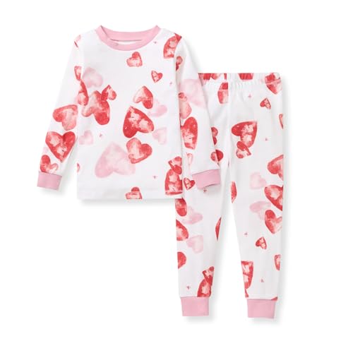 Burt's Bees Baby Baby Girls Pajamas, 2-Piece Tee and Pant PJ Set, 100% Organic Cotton, Snug Fit, Soft Sleep Pajama Outfit, Sizes 12 Months to 12 Years PJs
