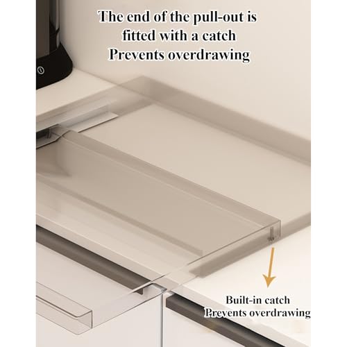 Étagère rétractable four micro-ondes blanc extensible en acier carbone coulissante - 5
