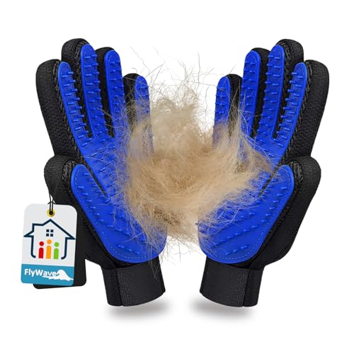 FlyWave Guantes Quitapelos para Mascotas Manopla Multifuncional para Gatos y Perros, Recoge y Quita Pelos de Mascotas, Ideal para Pelo Largo y Corto, Masaje y Limpieza Cómoda