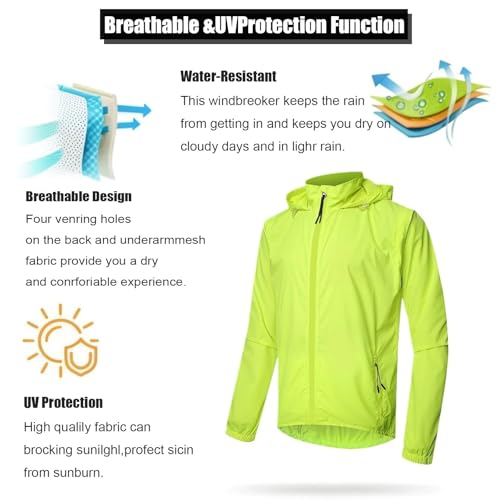 Chaqueta de ciclismo impermeable ligera con capucha miniatura 4
