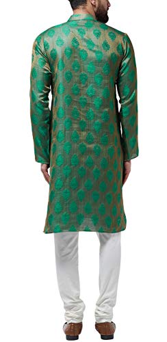 Sojanya (Since 1958 Men'S Jacquard Silk Kurta & Churidar Pyjama Set2