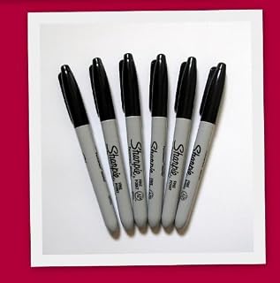 6 x Sharpie Permanent Marker Fine Point Black - NEW