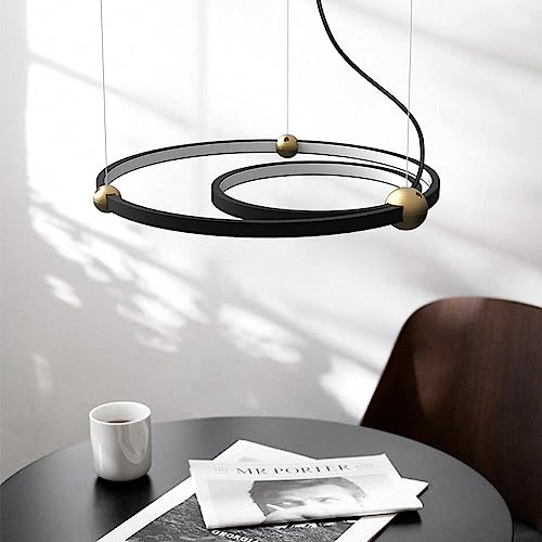 Pendant light 2 anneaux led pour éclairage de plafond de style ferme - 4