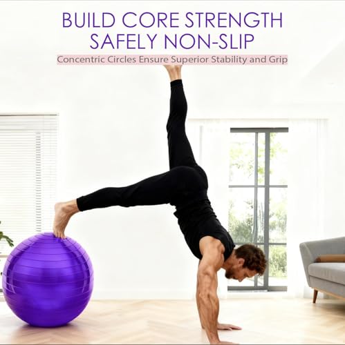 Image of Solid Exercise Ball,High-Weight Capacity (3000 lbs) Anti-Burst Yoga Ball Chair,Swiss Ball for Pregnancy,Birthing, Fitness, Physical Therapy