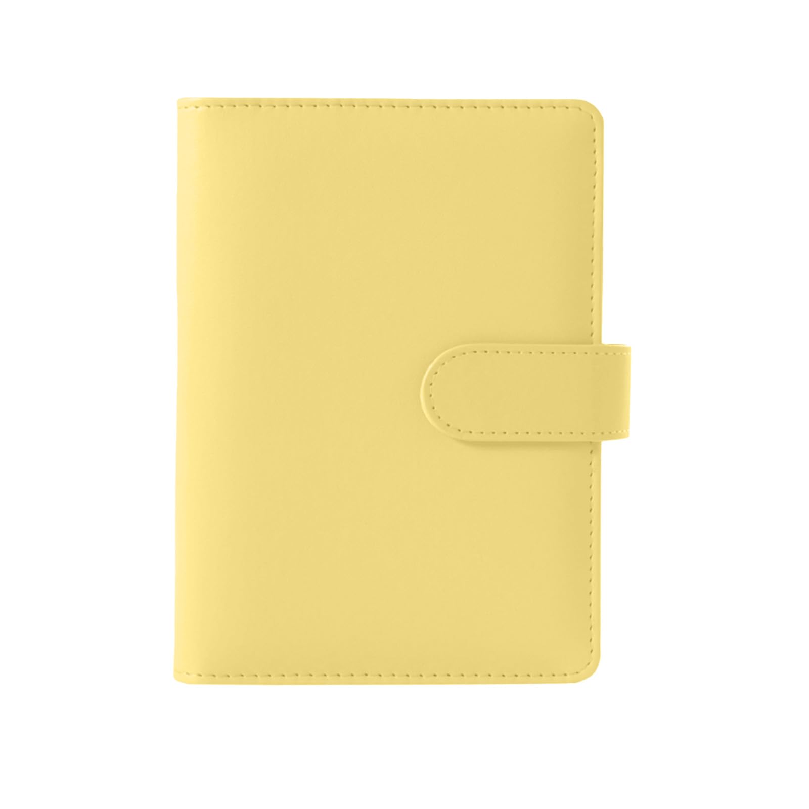 XDGBGFN A5 Ring Binder 6 Lock PU Leather Cover, Refillable Budget Folder A5 for Travel Work and Organiser (Yellow)