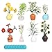 Flintronic 8pcs Mini Vase Fridge Magnets, 3D Tiny Bud Vases, DIY Vase Magnets, Cute Mini Vases Fridge Magnet with Strong Magnet for Refrigerator, Locker, Kitchen, Office (Contain Flowers)