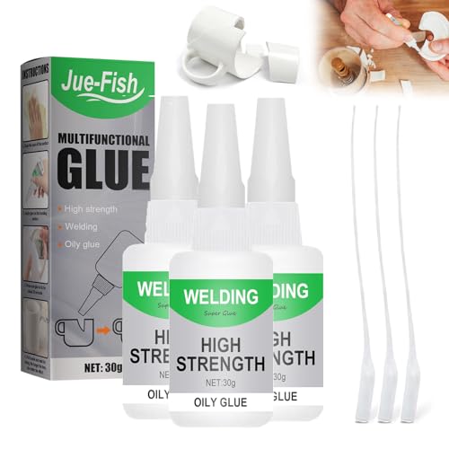3 unidades de pegamento instantáneo, potente pegamento universal, superpegamento impermeable, fuerte y extra fuerte, para plástico, resina de cerámica y cristal