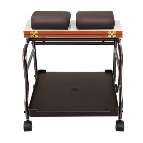 Foot Bath Trolley, Portable Pedicure Foot Spa Trolley Pedicure Foot Rest with 4 Plastic Universal Silent Wheels and Collapsible Board, Floorstanding Footrest Stand Cart for Beauty Parlor Bathroom