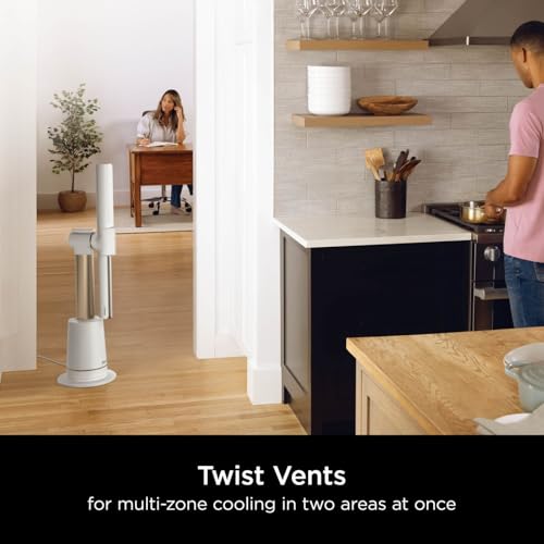 Shark TurboBlade TF200SUKWH Ventilateur tour sans pales multidirectionnel haute vitesse projette de l'air jusqu'à 20 mètres puissance silencieuse, 10 vitesses, pivot, oscillation à 180°, télécommande
