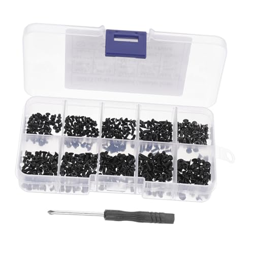 POPETPOP Kit Tornillos para Ordenador Portátil de Acero al Tornillos Micro Plana Avellanada con Destornillador para Reparación y Montaje de PC y SSD