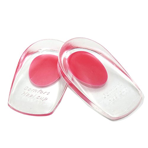 インソール かかと シリコン メンズ 衝撃吸収 足底筋膜炎 足の痛みを緩和 ジェルヒールカップ かかと足クッション 男 女性適用 (赤)