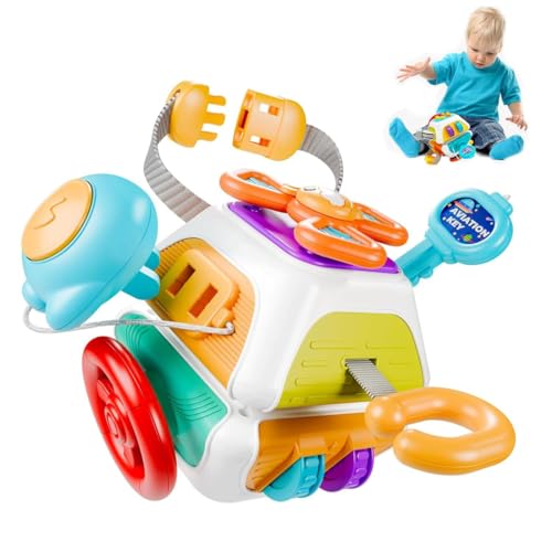 Image of PRIME DEALS 10 in 1 Activity Busy Cube Board Learning Toys Montessori Sensory Toy Toddler 1-3 Infant Car Seat Plane Travel Kids Educational Activity Cube Toy