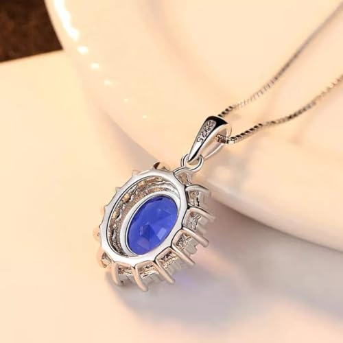 Collier bleu saphir en argent 925, bijou d'exception - 3