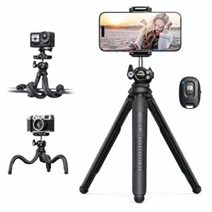 Lamicall Tripod for iPhone – 3 in 1 Flexible Phone Tripod with Wireless Remote – iPhone Tripod Stand for Video Recording Vlogging Selfie Compatible with iPhone Samsung Go Pro, Digital Camera