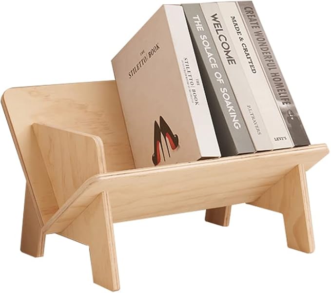 Wooden Desktop Bookshelf, Tabletop Tilted Bookcases Desk Organizers and