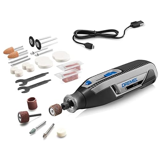 Dremel Lite 7760-N/25 Cordless Rotary Tool Kit with Variable Speed, USB Charging, Easy Accessory Changes - Perfect For Light-Duty DIY & Crafting