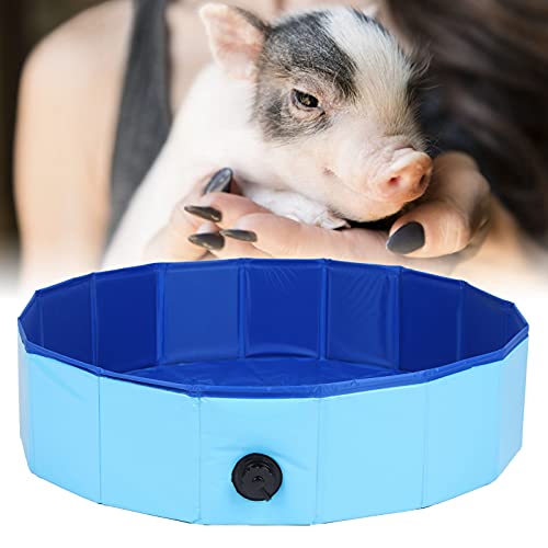 Banheira para Cães, Piscina para Cães, Tecido de PVC Espesso, Plástico Azul, Dobrável para Chuveiro