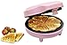 Bestron Waffeleisen für klassische Herzwaffeln, Waffelmaker mit Antihaftbeschichtung für Waffeln in Herzform, Retro Design, inklusive Rezeptvorschläge, 700 Watt, Farbe: Rosa