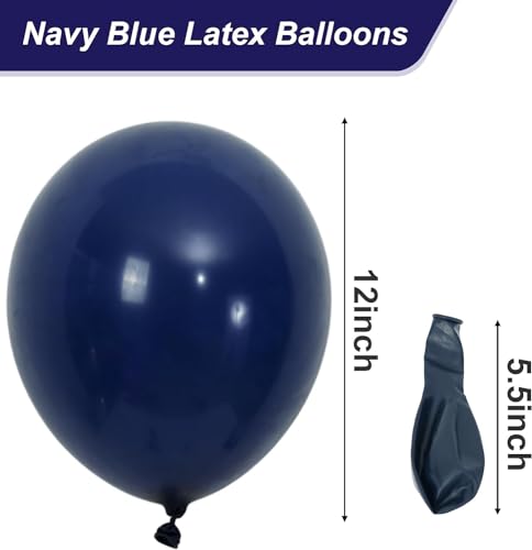 Image of 50 Pcs Retro Balloons Made of Strong Rubber (Navy Blue)