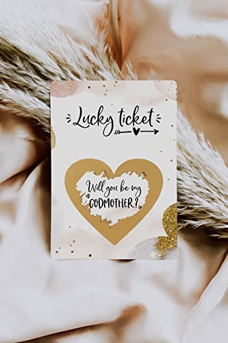 Image of Joli Coon Will you be my godmother scratch off card - Godmother proposal scratch off card