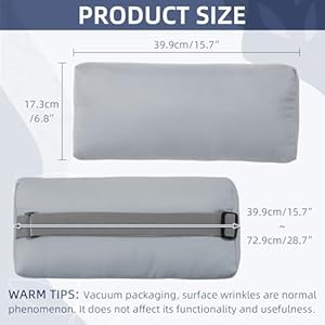 Chaise lounge head pillow 2 pack outdoor lounge chair pillows with adjustable strap water resistant longue head pillow headrest pillows for patio backyard beach pool garden reclinergray  urban country home decor