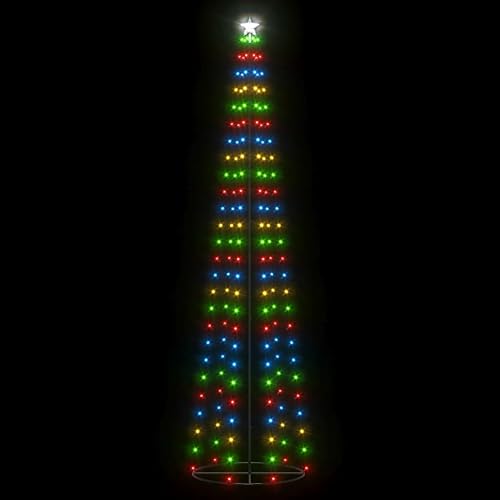 Miniatura 10 de loibinfen Árbol de Navidad de 5 pies para iluminación al aire libre, 200 LED, cono de 59.1 pulgadas de alto, estrella artificial para árbol de