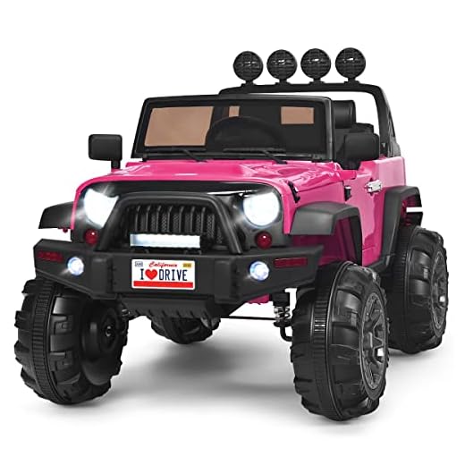 Costzon Ride on Car, 12V Battery Powered Electric Vehicle w/Parent Remote Control, Spring Suspension, Storage, 3 Speeds, LED Light, MP3, Music, USB & AUX Port, Safety Belt, Kids 4 Wheeler Truck, Pink