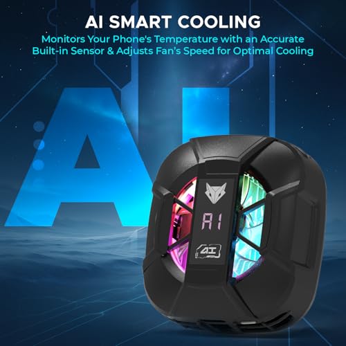 Image of Evofox Hailstone Sense AI Magnetic Semiconductor Mobile Cooler | Smart AI,L1,L2,L3 Mode for Temperature Control |15W Freeze Cooling | for iPhone 12 /13 /14 /15 /16,17, iPads and Android Smartphones