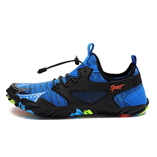 MEIION Chaussures aquatiques pour homme Crashfest 5 doigts - Séchage rapide - Chaussures pieds nus pour la plongée, la natation, les équitations d'onde - 39-44, bleu, 43 EU Cover