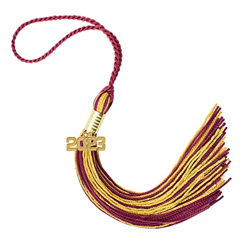 Tassel Depot 2023 Maroon/Oriental Gold Graduation Tassel - Every School Color Available - Made in USA