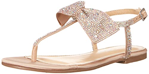 Betsey Johnson Girls Sasha Embellished Thong Ankle Strap