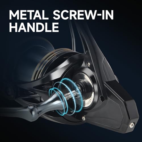 Image of Big Game Surf Spinning Fishing Reel 8000 /12000,20KG Drag Power Backlash-Free Bearings,Metal Reel Seat,Zinc Alloy Gear for Saltwater Inshore and Offshore Fishing
