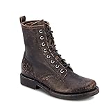 Frye Veronica Women’s Combat Boots Crafted from Hand-Burnished Vintage Italian Leather with genuine stitch-down welt construction and Leather Lining – 6 ¾” Shaft Height, Black - 6 M