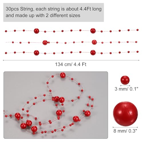 Perlas artificiales para velas flotantes rojas para rellenar jarrones altos sin desteñir 3