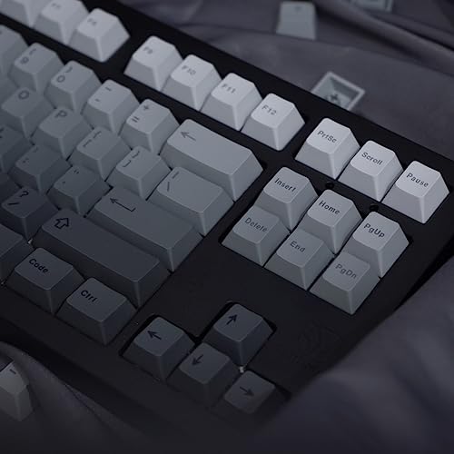 Image of Gradient Gray Keycaps 125 Keys Cherry Profile PBT Dye Sub Keycap Set for 61 /87 /104 /108 Cherry Mx Switches Mechanical Keyboard