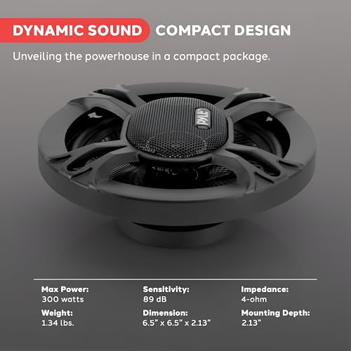 Image of Pyle 3-Way Universal Car Stereo Speakers-300W 6.5 inch Triaxial Loud Pro Audio Car Speaker Universal OEM Quick Replacement Component Speaker Vehicle Door /Side Panel Mount Compatible PL613BK (Pair), black