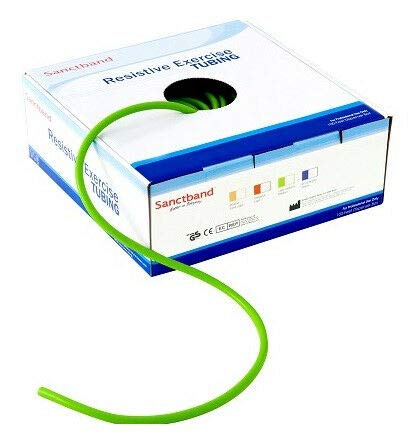 Product of Malaysia Sanctband Level 3 Medium Green Resistance Tubes, Professional Latex Elastic Tubing, Full Body, Core Exercise, Physical Therapy,