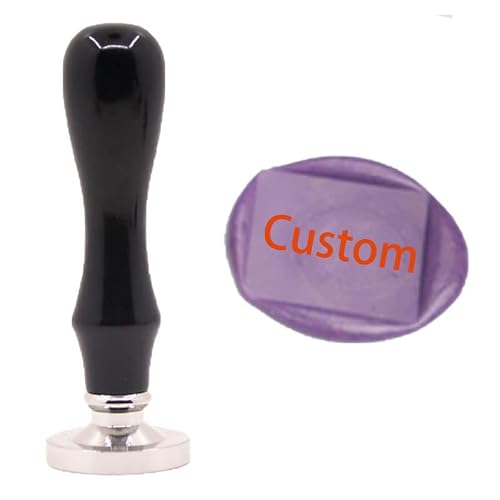 Iteal Custom Wax Seal Stamp,Customized Personalized Logo Design Picture Photo Wax Seal Stamp for Wedding Invitation Envelope Mail Package Christmas Card Gift Embellishment Black Handle Square Die Set