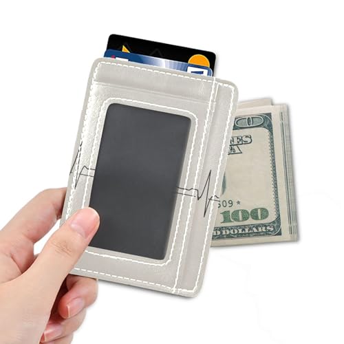 Doctors Electrocardiogram leather mens small wallet ultra slim With ID Window RFID Blocking small credit card wallet for men&women4