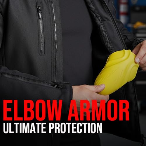 Image of Jackets 4 Bikes CE Level 2 Back, Elbow and Shoulder Certified Armor Pads 5 PC Set, Motorcycle Armor Protector Inserts for Motorcycle Jackets Unisex All Yellow