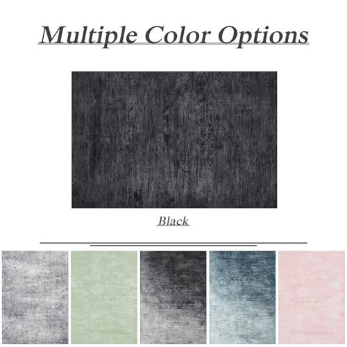 Washable Rug 10x12 Area Rugs for Living Room - Stain Resistant Non-Slip Backing Boho Rug for Bedroom,Durable & Ultra-Thin Vintage Large Area Rug(10x12,Black)