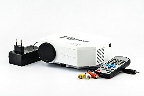 Image of HDMI LED Projector Home Cinema Theater with AV, VGA, USB SD Card Support (White)