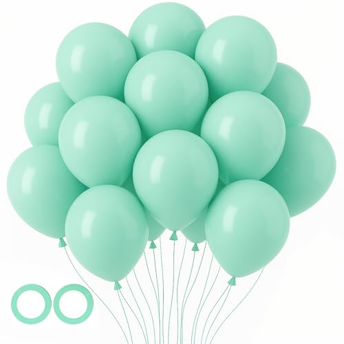 Image of Voircoloria 105pcs Mint Green Balloons 12inch Party Latex Balloons for Boys Girls Birthday Baby Shower Gender Reveal Wedding Sunflower Party Decorations