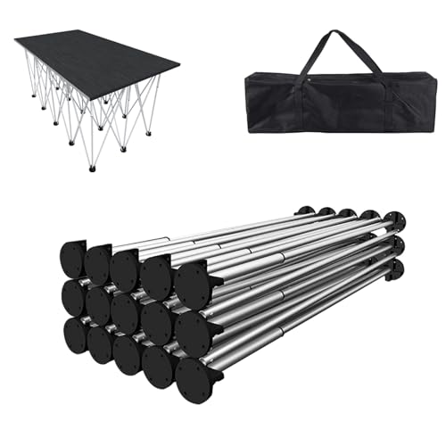 Banco de trabajo plegable portátil, mesa móvil de acero inoxidable para garaje y uso al aire libre, ligero y resistente con bolsa de almacenamiento, 6 patas