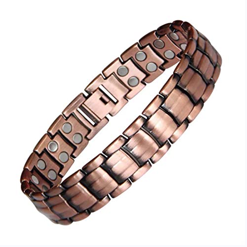 MenYiYDS Titan Stahl Magnetarmband für Männer Doppelt stark Magnetarmband, Bronzefarbe Cover