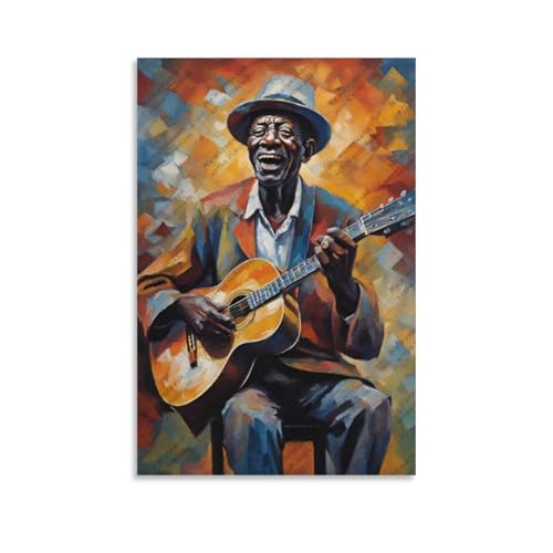 Son_House poster mural sur toile tableau guitare blues décoration maison 60x90