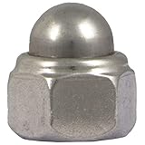 Hutmuttern selbstsichernd mit Klemmteil M12 Stopmuttern (500 Stück) aus Edelstahl A2 (V2A) DIN 986 rostfrei Muttern Sechskant-Hutmuttern Mutter Kappenmuttern | AG-BOX®